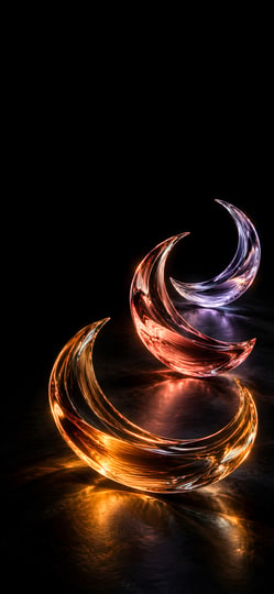 Glowing Glass Crescents